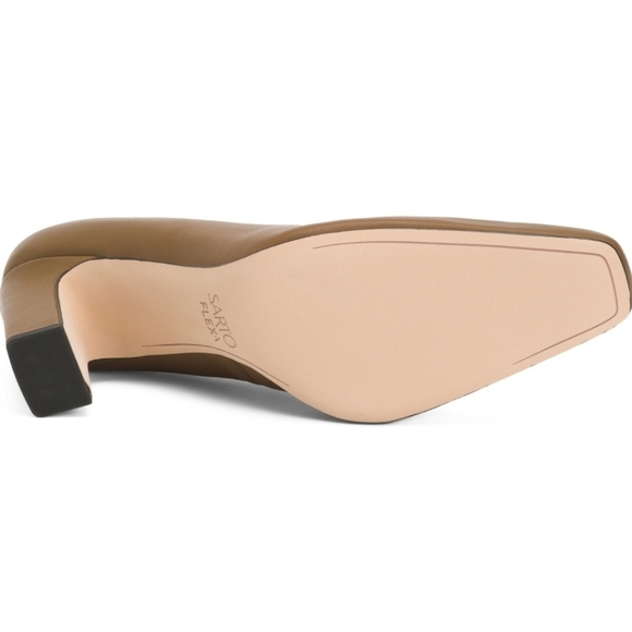 🔹️Franco Sarto 🔹️leather Flexa Bria  Woodland  Brown Square Toe  Leather Pumps - Picture 6 of 6